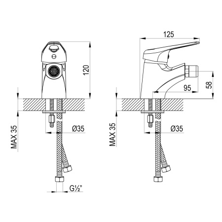 Смеситель Lemark Luna LM4108C для биде