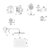 Смеситель Lemark Bronx LM3749GM для ванны и душа термостатический встраиваемый