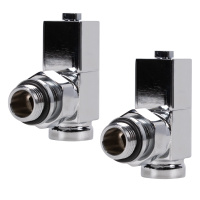 Набор дизайн-вентилей Royal Thermo CUBE хром 1/2" угловой