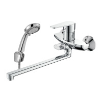 Смеситель Decoroom DR72043 одноручный для ванны универсальный с поворотным изливом 300 мм