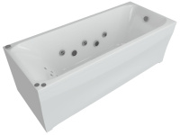 Акриловая прямоугольная ванна Aquatek Альфа 70 с фронтальным экраном, без гидромассажа, сборно-разборный сварной каркас, слив справа 140 см