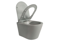 Унитаз подвесной безободковый Aquatek ВЕГА 525*360*320 с сиденьем Soft Close серый матовый