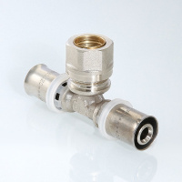 Пресс-фитинг Тройник Valtec с переходом на обжимное соединение 16 x 15 x 16 мм