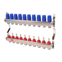 Коллектор MVI из нержавеющей стали в сборе с расходомерами 1" x 3/4" ЕК PN10 10 вых.