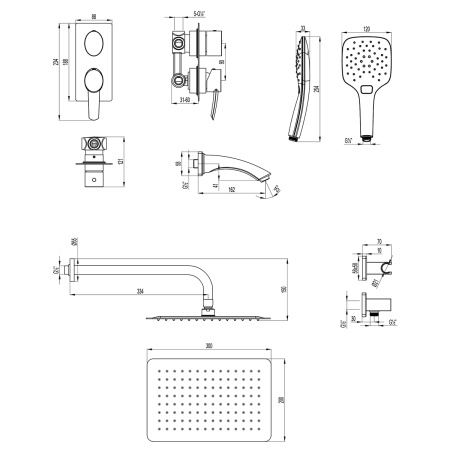 Смеситель Lemark Atlantiss LM3242C для ванны и душа встраиваемый
