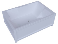 Акриловая прямоугольная ванна Aquatek Дорадо 190х130 без гидромассажа, вклеенный каркас c фронтальным экраном