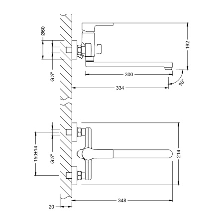 Смеситель Lemark Aura LM0651CH универсальный