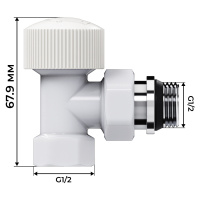Набор термостатический Royal Thermo Design 1/2"М30х15 Белый угловой