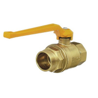 Кран шаровой латунный газовый БАЗ Standart 11Б27п DN40 PN40 рычаг муфта-штуцер