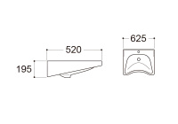 Раковина Aquatek 625*520*195 подвесная для людей с ограниченными возможностями