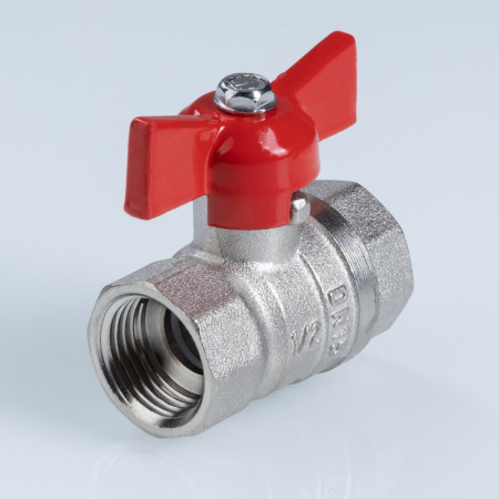 Шаровой кран Valtec Стандарт никелированный (ГОСТ) c ручкой-бабочкой и внутренней резьбой 3/4"