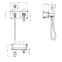 Смеситель Lemark Mista LM6419WG с гигиеническим душем встраиваемый