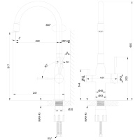 Смеситель Lemark Expert LM5083LGN-Black для кухни c гибким изливом с подключением к фильтру с питьевой водой