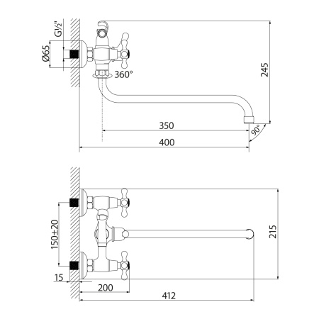 Смеситель Lemark Standard LM2151C универсальный