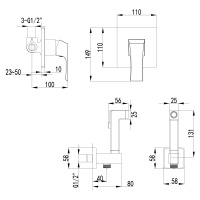Смеситель Lemark Unit LM4519C с гигиеническим душем встраиваемый