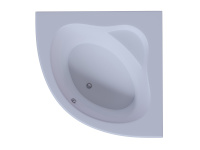 Акриловая угловая ванна Aquatek Калипсо 146х146 без гидромассажа, вклеенный цельносварной металлический каркас c фронтальным экраном