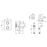 Смеситель Lemark Yeti LM7820C с гигиеническим душем термостатический встраиваемый