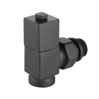 Набор дизайн-вентилей Royal Thermo CUBE угловой 1/2" Черный