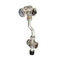 Байпас проходной Valtec с перепускным клапаном и термометром