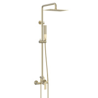 Смеситель Lemark Ursus LM7260BG для душа с регулируемой высотой штанги и верхней душевой лейкой Тропический дождь