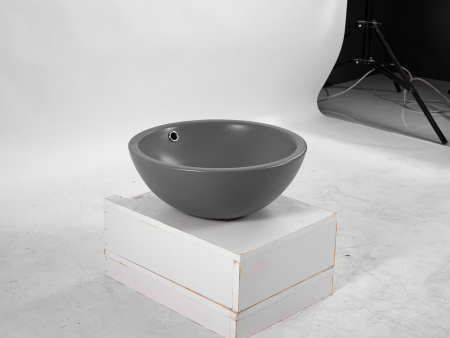 Раковина накладная Aquatek 440*440*175мм серый матовый