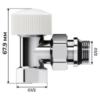Набор термостатический Royal Thermo Design 1/2"М30х15 Хром угловой