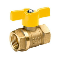 Кран шаровой латунный газовый БАЗ Standart 11Б27п DN15 PN40 бабочка муфта-муфта