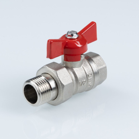 Шаровой кран Valtec Стандарт никелированный (ГОСТ) c полусгоном 1/2"