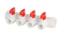 Коллектор PPR 25 х 4 Lammin с шаровыми кранами 25/1