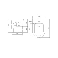 Биде напольное Aquatek ОБЕРОН/БЕТТА AQ1276-00 545*364*393мм