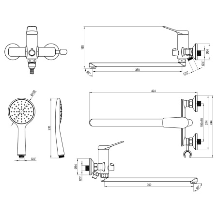 Смеситель Lemark Ortus LM11351C универсальный