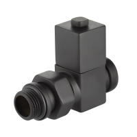 Набор дизайн-вентилей Royal Thermo CUBE прямой 1/2" Черный