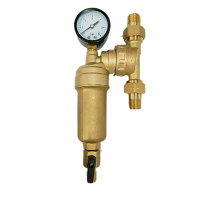 Фильтр свободного вращения Tim с манометром 1/2" латунь