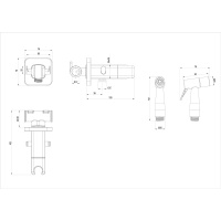 Смеситель Decoroom DR25062 с гигиеническим душем встраиваемый