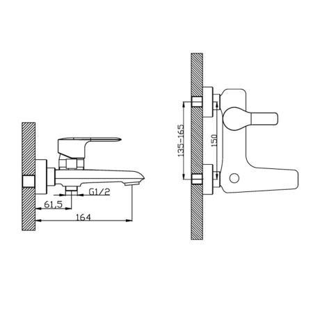 Смеситель Rossinka V35-31 для ванны