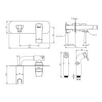 Смеситель Lemark Ursus LM7220BL с гигиеническим душем встраиваемый