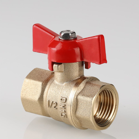 Кран шаровой Valtec Стандарт без покрытия с ручкой-бабочкой и внутренней резьбой 1/2"