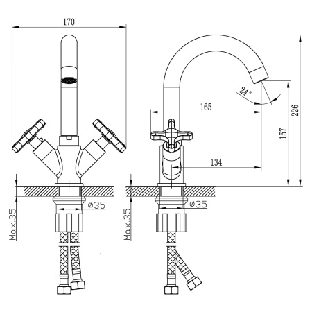 Смеситель Rossinka RS39-62U для раковины