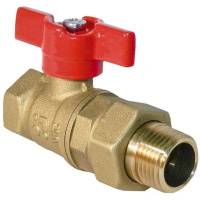 Кран шаровой латунный БАЗ Standart 11Б27п1 DN25 PN40 бабочка американка