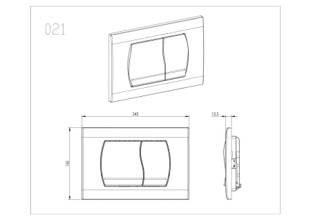 Панель смыва для инсталляции Aquatek клавиши прямоугольные белый