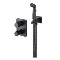 Смеситель Lemark Bronx LM3740BL с гигиеническим душем термостатический встраиваемый