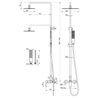 Смеситель Lemark Ursus LM7260BG для душа с регулируемой высотой штанги и верхней душевой лейкой Тропический дождь