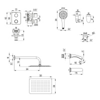 Смеситель Lemark Bronx LM3742GM для ванны и душа термостатический встраиваемый
