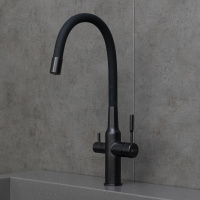 Смеситель Lemark Expert LM5083BL-Black для кухни c гибким изливом с подключением к фильтру с питьевой водой