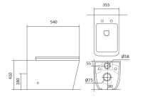 Унитаз напольный приставной безободковый Aquatek ЛИБРА New 540*355*410 с сиденьем Soft Close