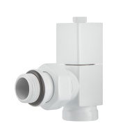 Набор дизайн-вентилей Royal Thermo CUBE угловой 1/2" Белый