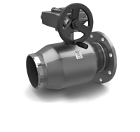 Кран шаровой LD КШЦКР из стали 20 Ду500/400 Ру1,6 (фланец/приварка) с редуктором