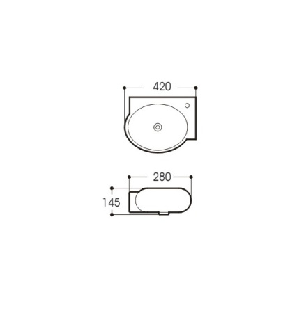 Раковина подвесная Aquatek AQ5304-00 420*280*145 мм