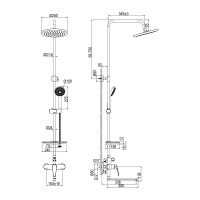 Смеситель Lemark Linara LM0462CF для ванны и душа с регулируемой высотой штанги
