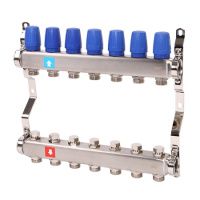 Коллектор MVI из нержавеющей стали в сборе без расходомеров 1"х3/4" ЕК PN10 7 вых.